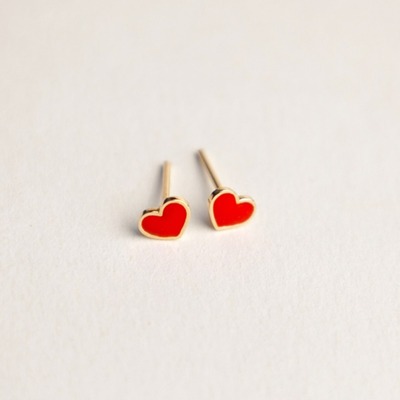 گوشواره قلب مینا - Enamel earrings